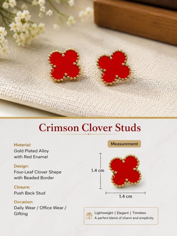 Clover Charm Stud Earrings